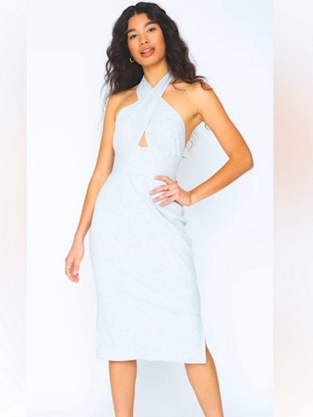 NWT Revolve Callahan Gray Ribbed Halter Dress